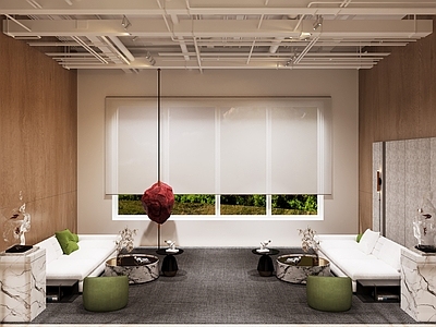 现代其他办公空间 接待室 接待区