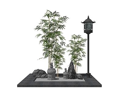 现代新中式庭院小品 中式组景