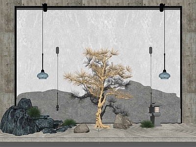 现代新中式其他景观小品 庭院设计 中式组景