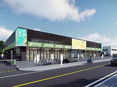 现代工业其他公共建筑 现代风格菜市场 钢结构菜市场