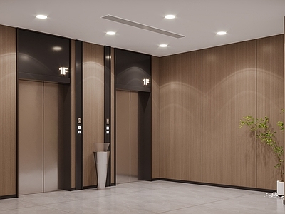 现代简约楼梯间 大堂电梯走道厅