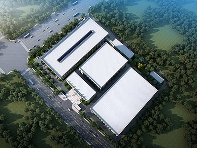现代厂房 厂房鸟瞰
