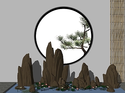 现代新中式其他景观小品 庭院小品 中式组景