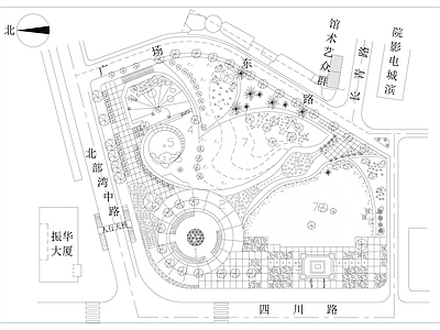 景观平面图 景观广场规划平面 景观公园平面 施工图