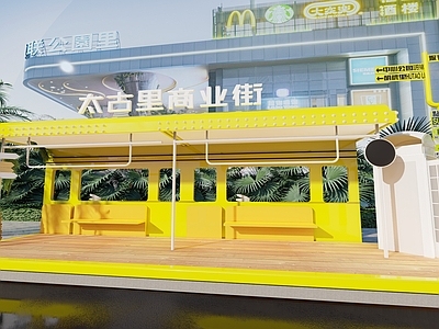 现代新中式其他景观小建筑 现代公交站构架 公交车站 交通设施 户外遮阳棚