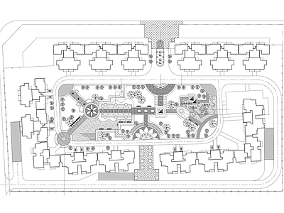 景观平面图 景观广场平面 景观公园平面 施工图