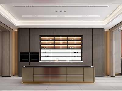 现代家居专卖店 全屋定制展厅 橱柜岛台 现代轻奢