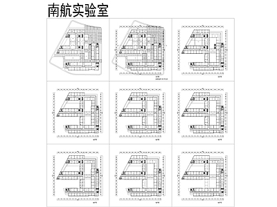 现代极简办公楼建筑 办公楼平面图 施工图