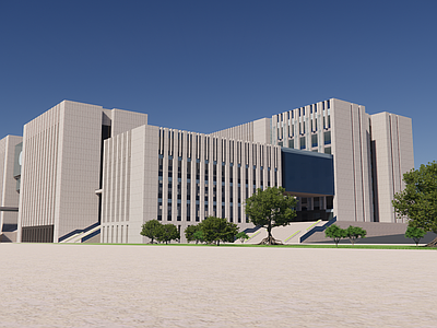 新中式中式学校建筑 大学教师办公楼