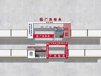 现代其他工业建筑 标准化工地门楼 工地大门 员工实名制通道 工地入口处 项目部大门