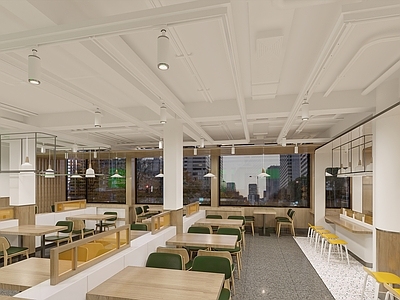 现代新中式快餐店 小吃快餐店明档 新中式 街边 快餐店