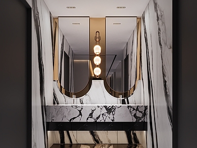 现代轻奢酒店卫生间 洗手间 盥洗室