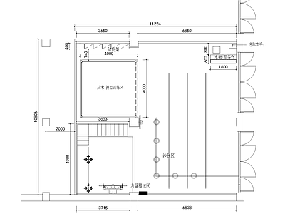 现代简约其他工装空间 拳击馆运动馆施工 施工图