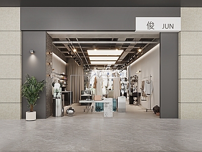 现代服装店 服装店门头 门头 服装店