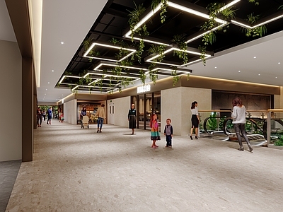 现代商场 过道 门头 商场过道