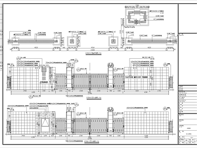 小区主入口 小区消防出入口 出入口铁艺大门 施工图
