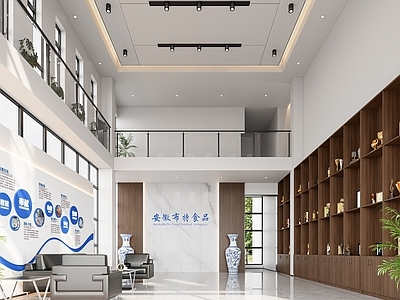 现代办公大厅 现代办公大厅 公司文化墙