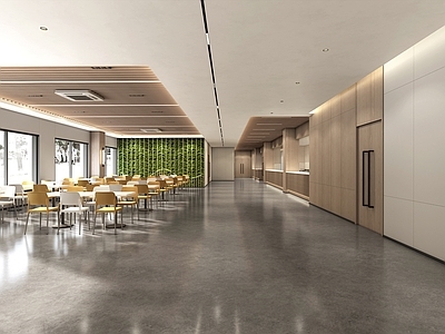 现代食堂 自助餐厅 就餐区 餐厅大厅 食堂明档