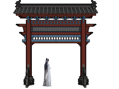中式新中式古建筑 牌楼