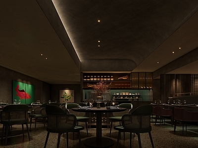 复古侘寂中餐厅 主题餐厅 亲子餐厅 户外餐厅 弧形餐厅 包厢 施工图