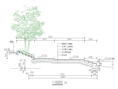景观节点 台阶入水驳岸 亲水平台 施工图