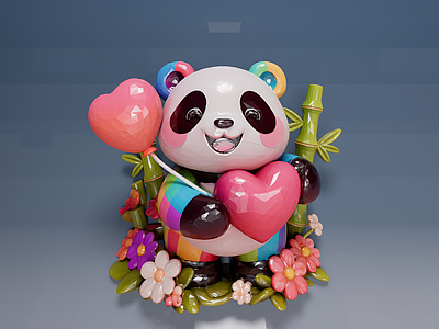 现代雕塑 美陈动物小品 熊猫ip雕塑 可爱熊猫 网红景观小品 商业外摆雕塑