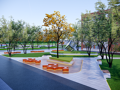 现代口袋公园 小游园 办公区庭院 学校庭院 街头绿地景观 社区公园