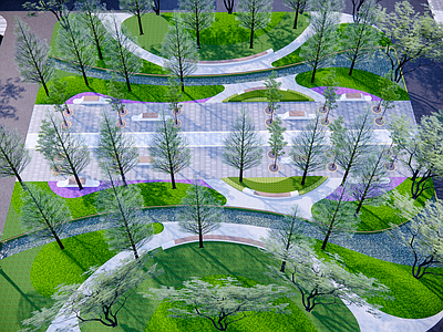 现代口袋公园 小游园 社区公园 城市口袋公园 街头绿地 小广场