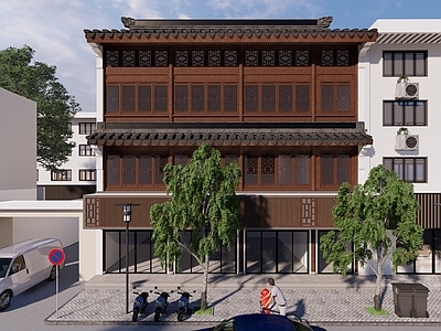 中式新中式古建筑 中式商业街