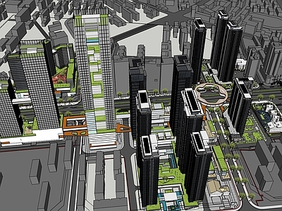 现代其他商业建筑 城市办公商业街区 现代风格商业综合