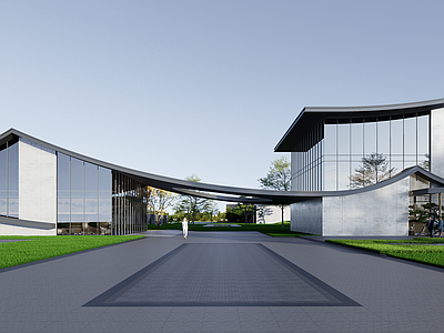 新中式简约风格建筑 守灵建筑