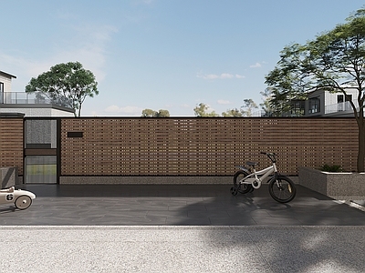 现代别墅外观 独栋别墅 庭院