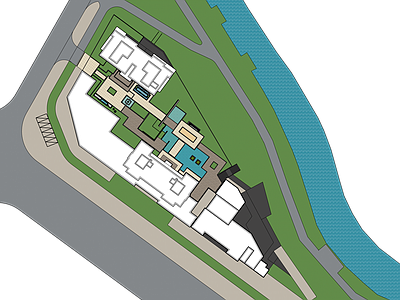 新中式屋顶花园 中式庭院