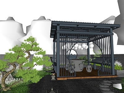 新中式简约风格建筑 休闲凉亭 120系列