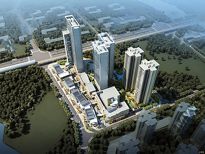 现代小区建筑 成都万科金域缇香