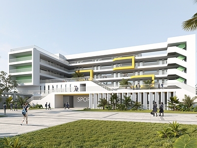 现代学校建筑 三亚中学 初中 小学 18班 24班