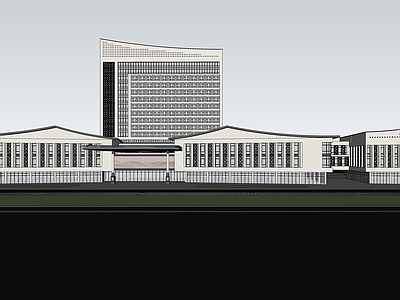 中式新中式医院建筑 中医院 新中式