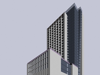 现代酒店外观 酒店外观 VR 拼模 场景 细模