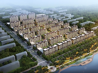新中式小区建筑