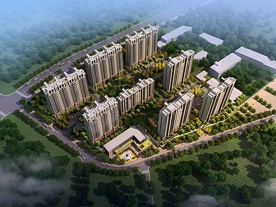 现代小区建筑 现代小区