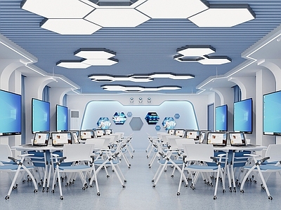 现代极简教室 智慧教室 多媒体教室