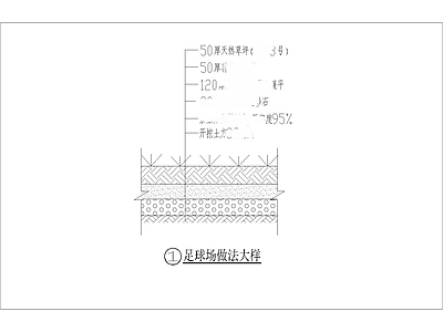景观节点 生态草足球场 标准5人 足球场 植草足球场 施工图