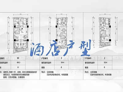 现代酒店建筑 酒店公寓户型 现代酒店户型 酒店民宿户型 施工图