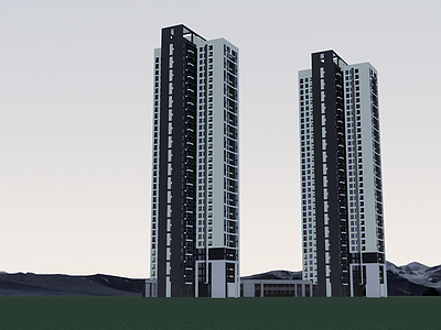 现代极简高层住宅 高层住宅立面