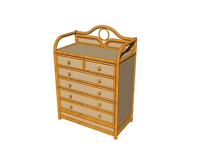 现代储物柜 藤条家具