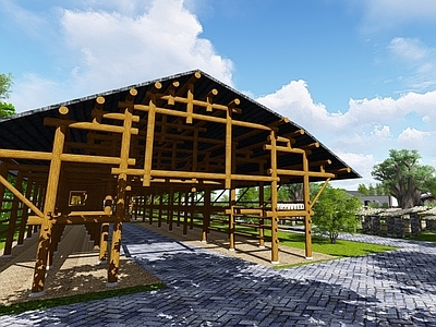 复古其他工业建筑 陶瓷晾晒场 胚房