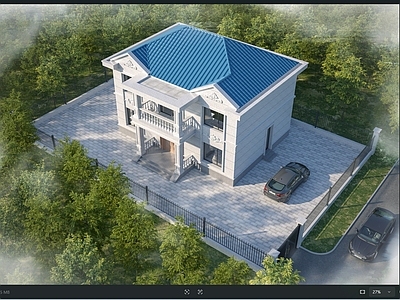 简欧别墅外观 独栋别墅 自建房
