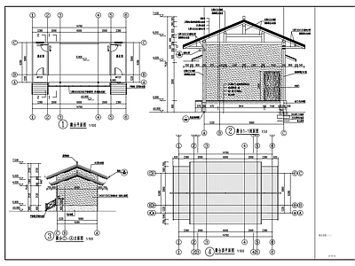 新中式其他公共建筑 乡村舞台建筑施工 施工图