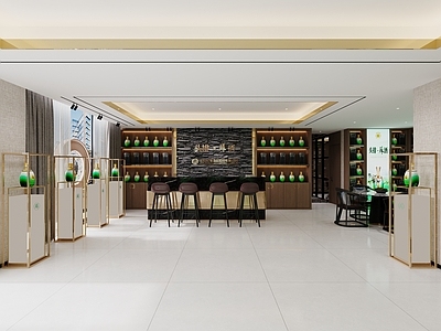 现代轻奢烟酒店 酒庄前台