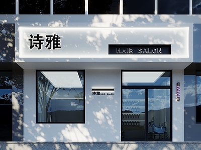 现代其他商业空间 理发店 门头 理发店门头